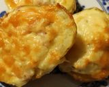 A picture of step 9 of "loaded" stuffed potato skins.