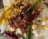A picture of step 4 of Pakhala or Fermented Rice Platter.