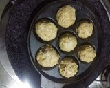A picture of step 9 of Peanuts Stuffed Banana Appe in Spinach Sabudana Pudding.