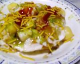 A picture of step 3 of Gappa chana bondi chaat.