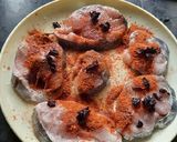 A picture of step 1 of Surmai and bangda fried fish.