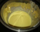 A picture of step 4 of Vanilla ice cream with chocolates sauce.