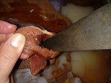 Carne rellena con papas al horno