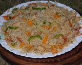 A picture of step 3 of Restaurant style Chicken and veg fried rice #CookPadApp  Rice Competition.