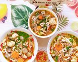 Hình bước làm 3 của món Bánh canh mực,giò sống và nấm