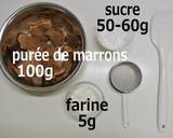 Fleur gâteaux comme Nerikiri-Wagashi en Marron purée et farine blanche étape de la recette 1 photo