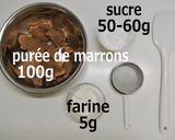 Une image de l'étape 1 de Fleur gâteaux comme Nerikiri-Wagashi en Marron purée et farine blanche.