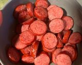 A picture of step 1 of One pot sausage, veggies and rice.