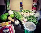 A picture of step 12 of Thai green soup.