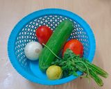 A picture of step 1 of Fresh Arabic Cucumber Tomato Salad.