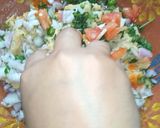 A picture of step 2 of Aloo Tiki.