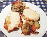 Foto del paso 4 de la receta: Pechuga de Pollo con Queso sobre Patata asada con Verduras