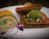 A picture of step 8 of Tri color puff khaja.