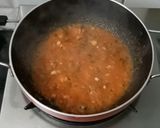 A picture of step 4 of Korean chewy garlic Potato in Red sauce.