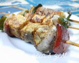 A picture of step 5 of Paneer Sashlik.