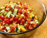 A picture of step 3 of Israeli salad.