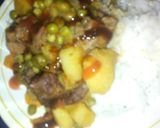 A picture of step 2 of Minji,beef and rice.