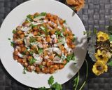 A picture of step 4 of Dahi wali chaat.