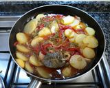 Foto del paso 7 de la receta Patatas de guarnición con huevos y jamón