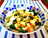 Foto del paso 1 de la receta Canónigos con queso fresco, pera y zanahoria 🥕🍐