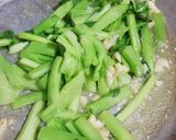 A picture of step 2 of Kailan or Chinese Broccoli in Garlic Oyster sauce.