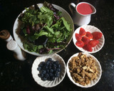 A picture of step 1 of Multicolored Salad Dressed with Cranberries Vinaigrette.