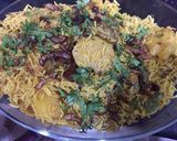 A picture of step 3 of Chicken Tihari.