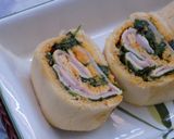 Foto del paso 5 de la receta: Pionono con mayonesa de zanahorias relleno con rúcula, jamón y queso