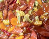 Foto langkah ke 8 dari resep Sosis Asam Manis Pedas.