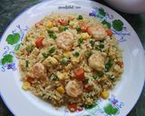 Gambar langkah 5 resipi Nasi Goreng Cina.