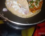 A picture of step 3 of Tri-colour Indian Roti Pizza.