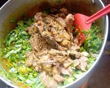 A picture of step 2 of Edika-Ikong soup.