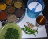 A picture of step 3 of Radish Greens(Mooli Bhaji) And Spinach Saag.