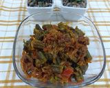 A picture of step 3 of Bhindi masala.