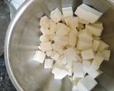 A picture of step 1 of Panner with Bell peppers.