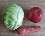 A picture of step 1 of Cabbege apple salad.