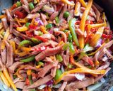 A picture of step 10 of Spaghettini stir fry.