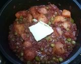 A picture of step 3 of Aloo Matar in Beet curry.