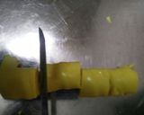 A picture of step 8 of Khandvi.