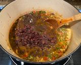 A picture of step 2 of Cuban black bean soup.