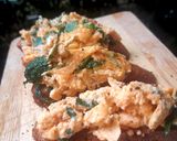 รูปขั้นตอนการทำที่ 3 ของ ไข่คนใบอ่อมแซ่บ Chinese Violets Scrambled eggs on Toast