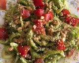 A picture of step 4 of Zucchini Noodles with Cannellini Bean and Avocado Pesto.