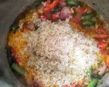 A picture of step 5 of Simple String beans rice bath.