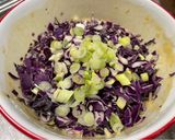 A picture of step 7 of Red Cabbage Okonomiyaki Fritter.
