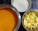 A picture of step 1 of Home-made Mango Frooti.