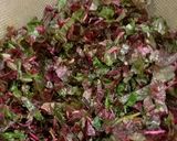 A picture of step 1 of Lal Saag Bhaja.