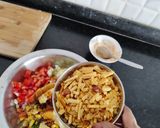 A picture of step 5 of Corn Bhel.