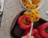 A picture of step 5 of Bajoques Farcides Agres (Stuffed Peppers with Rice and Sausage).