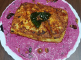 Healthy Grilled Paneer With Beetroot Raita