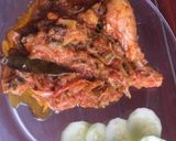 A picture of step 6 of Karelay chicken.